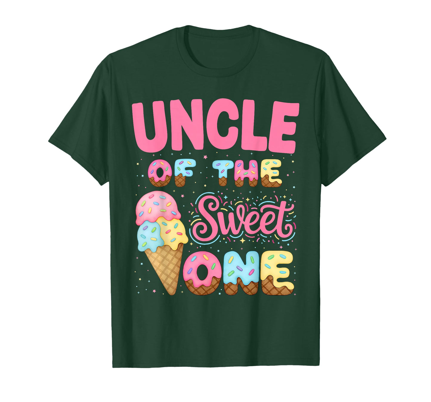 Uncle of The Sweet One Ice Cream Matching Birthday Family T-Shirt