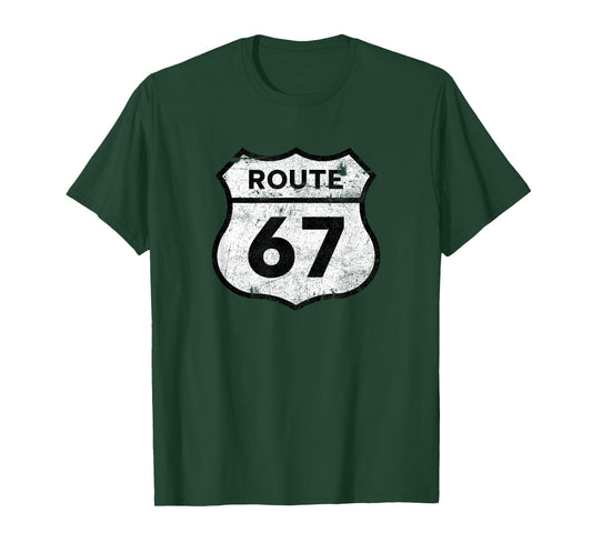 Six Seven Funny Route 67 Road Sign 6 7 Meme Men Women Kids T-Shirt