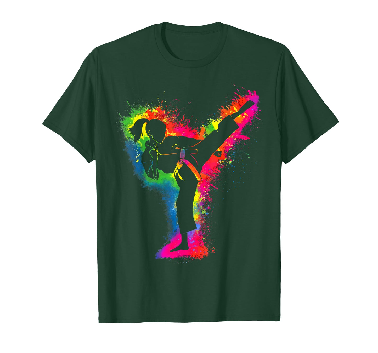 Retro Taekwondo Girl Martial Arts Karate Women Kids Girls T-Shirt