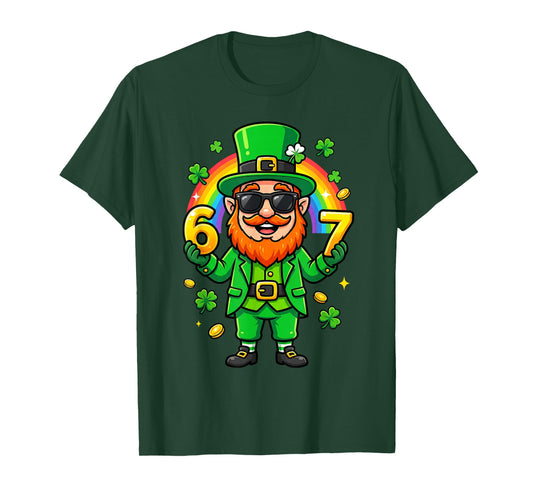 67 Six Seven 6 7 Funny Leprechaun St Patricks Day Boys Kids T-Shirt