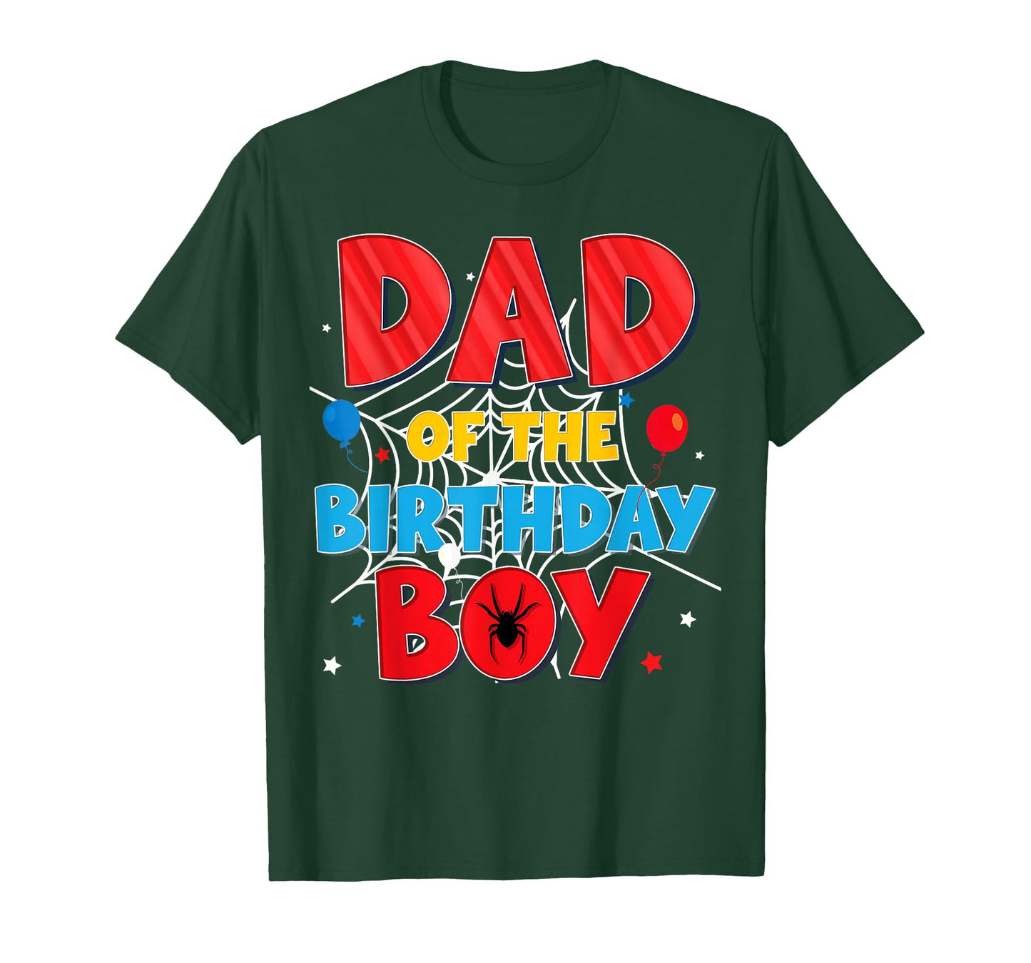 Funny Spider Web Family Matching Dad of The Birthday Boy T-Shirt