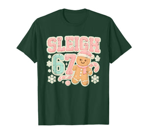 Retro Sleigh 67 Gingerbread Christmas Six Seven Meme 6 7 T-Shirt