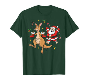 Funny Kangaroo Santa Claus Boots Christmas Womens Mens Kids T-Shirt