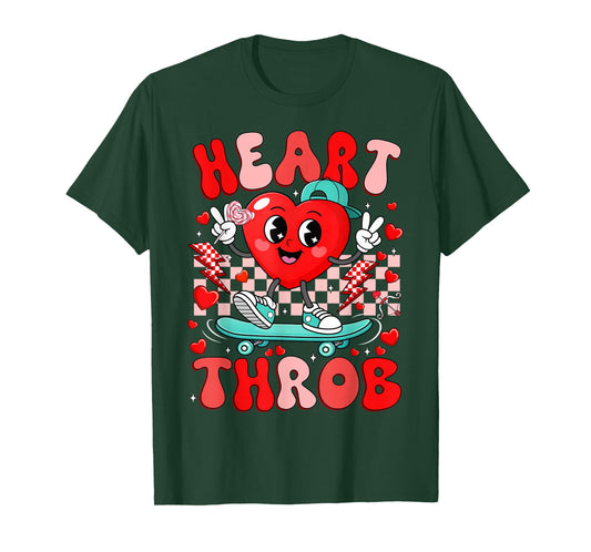 Retro Groovy Heart Throb Valentine Day Cute Toddler Boy Kid T-Shirt