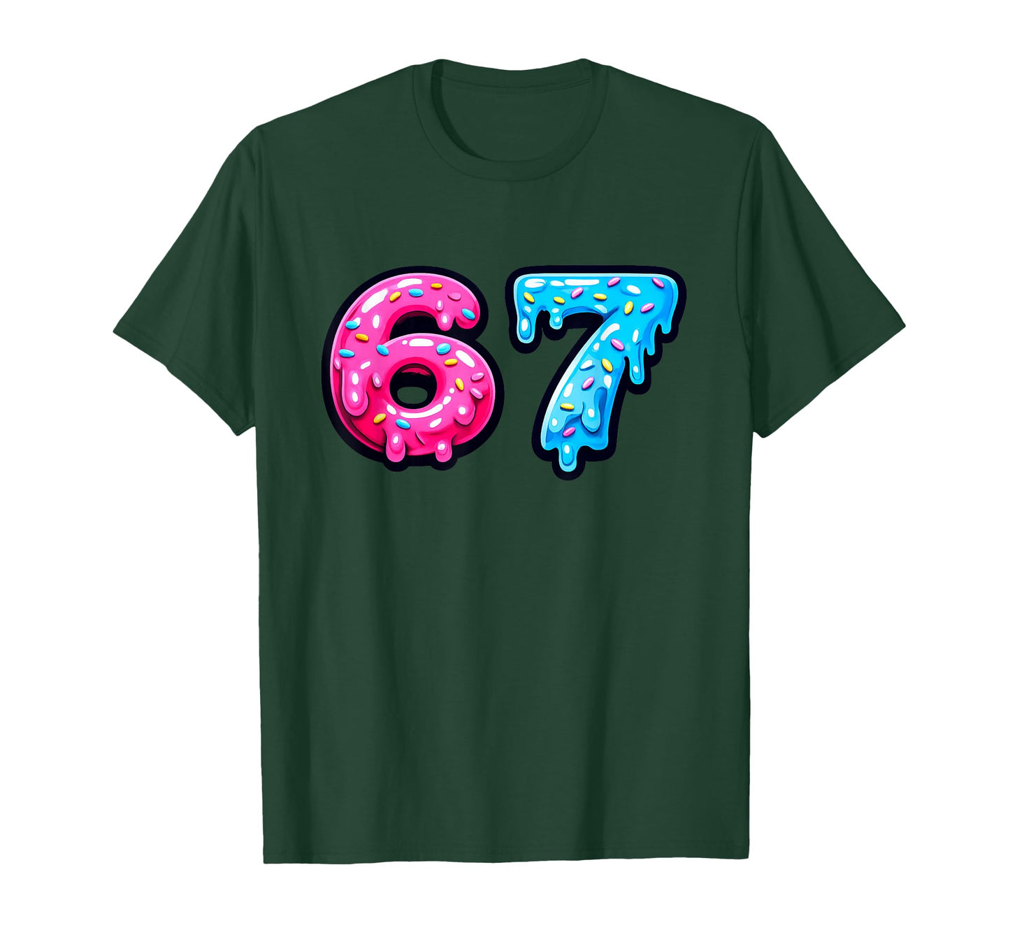 Six Seven Delicious Donut Icing 67 Funny Sweet Number T-Shirt