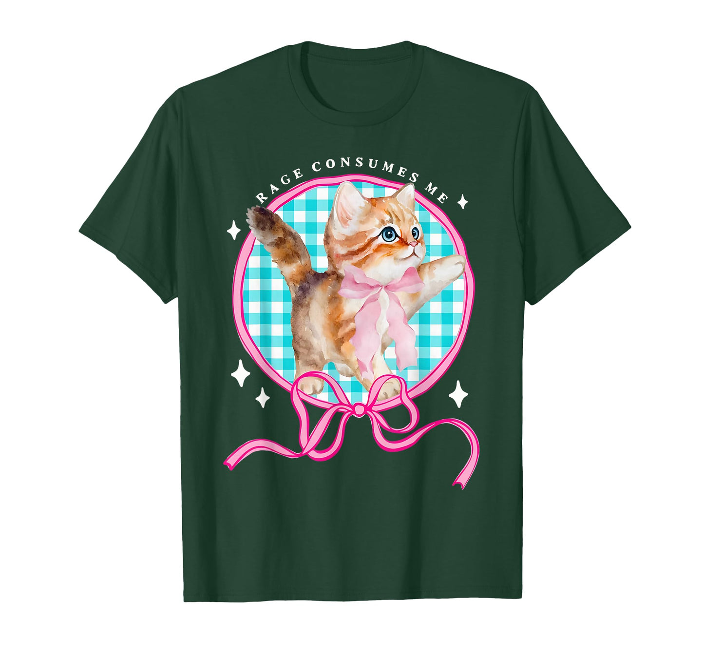 Rage Consumes Me Funny Coquette Cat Bow Kitten Valentine Day T-Shirt