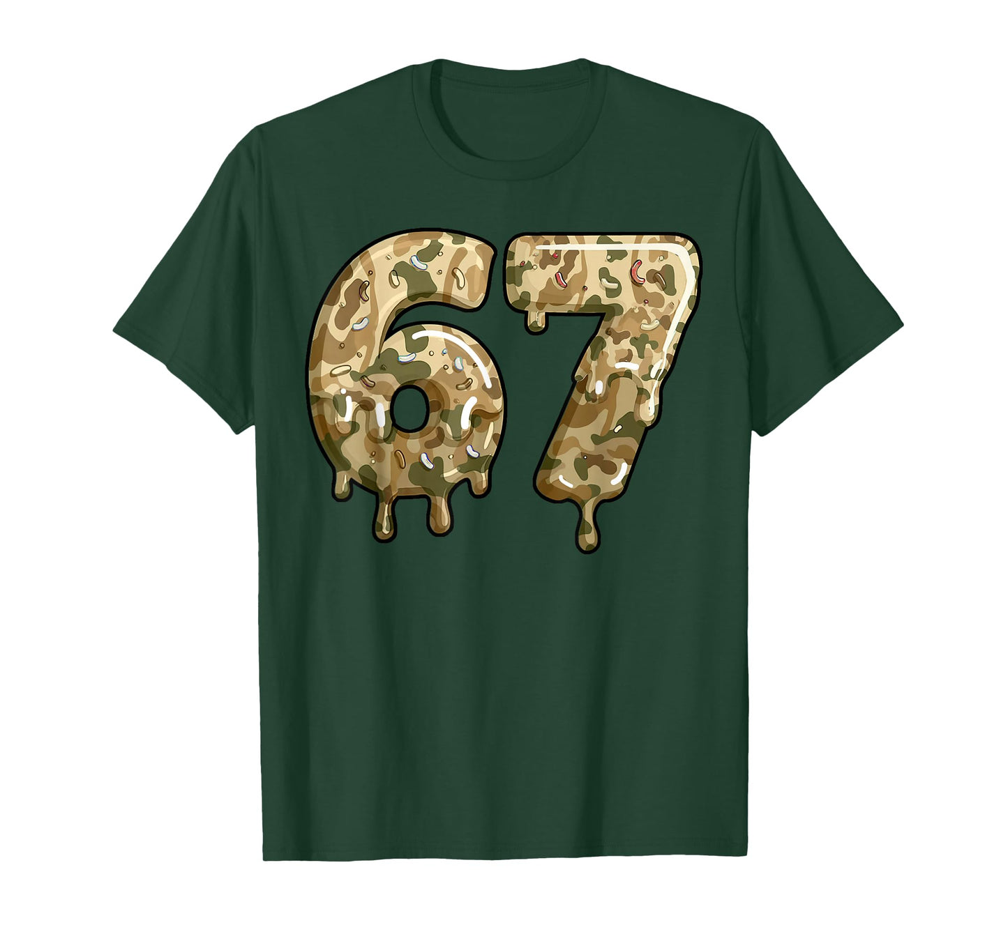 Funny 67 Camo Drip Meme Six Seven Alpha Slang T-Shirt