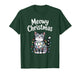 Meowy Christmas Cute Gray Tabby Cat Holiday Lights T-Shirt
