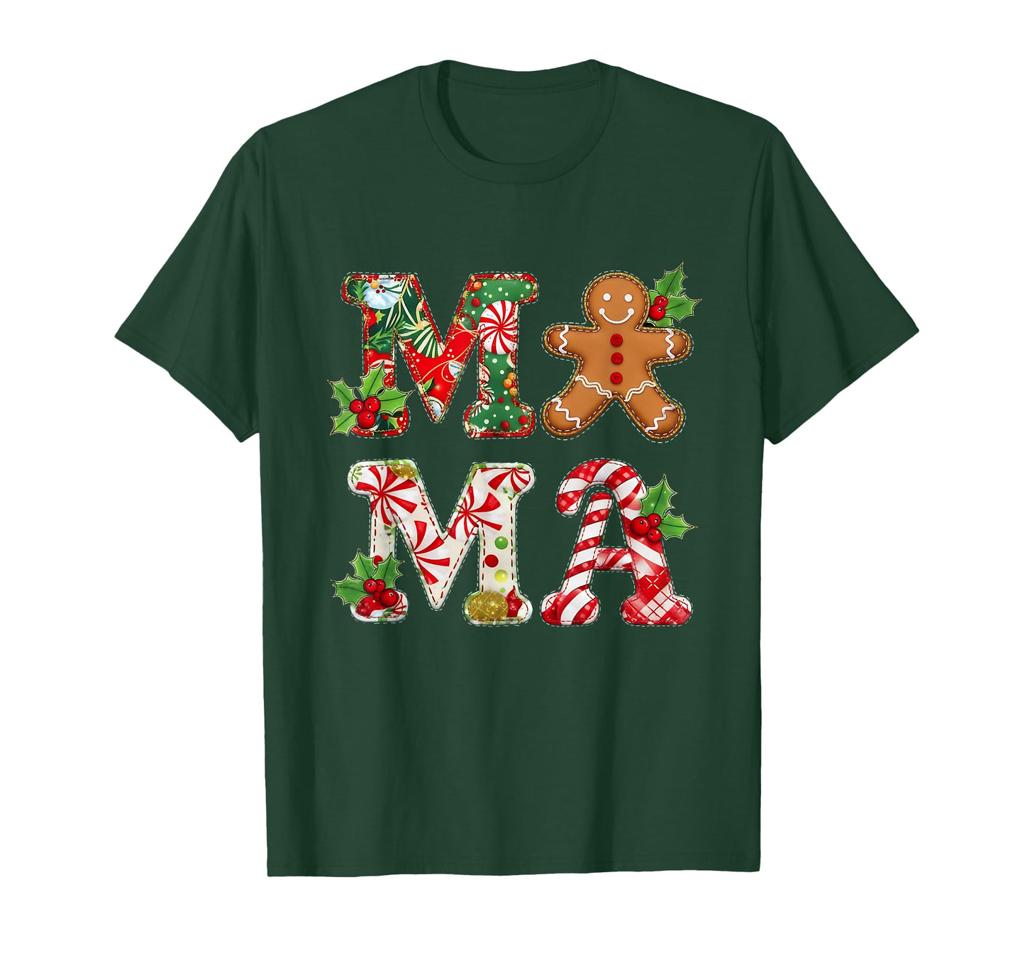 Mama Christmas Gingerbread Holiday Festive Design T-Shirt