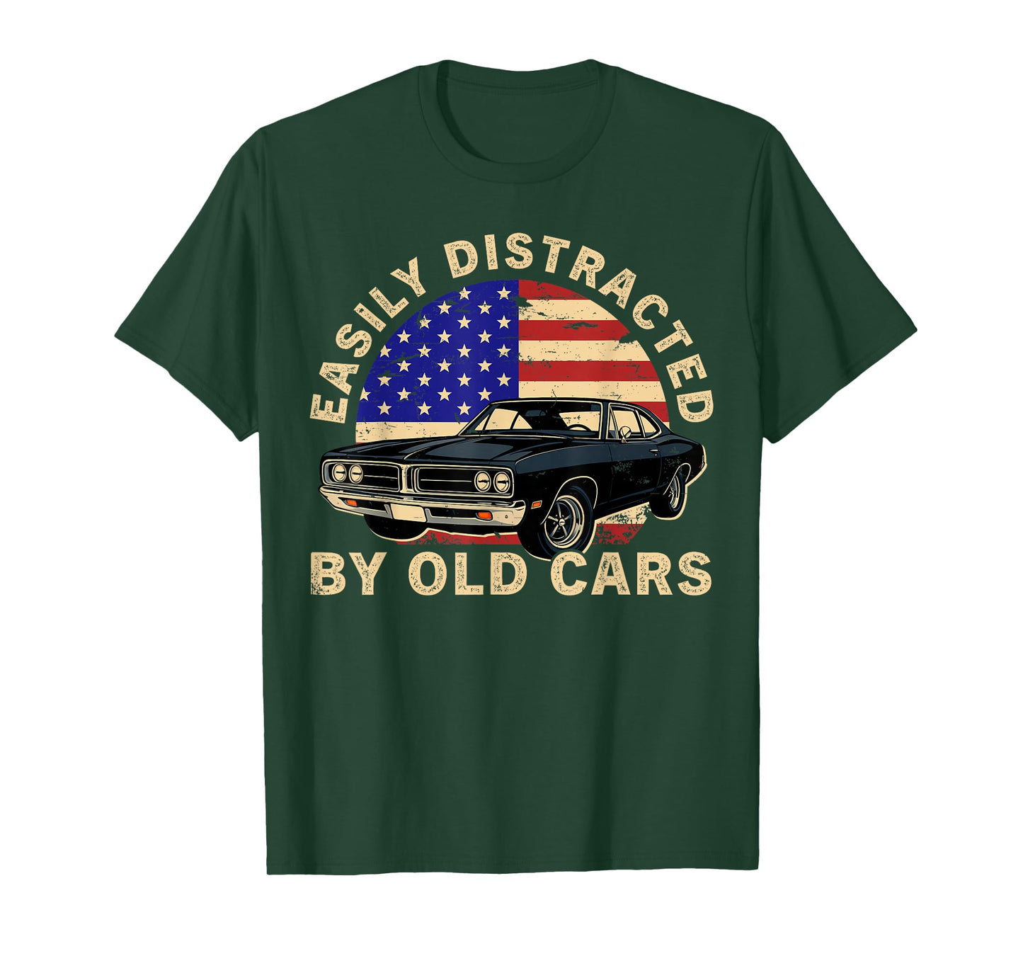 Easily Distracted by Old Cars Classic Father's Day Mens T-Shirt