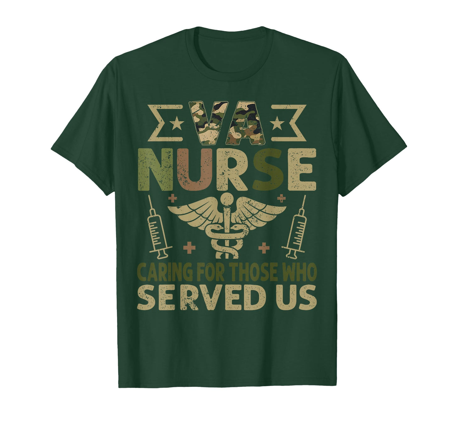 VA Nurse Caring for Those Who Served Us Veteran Day Nurses T-Shirt