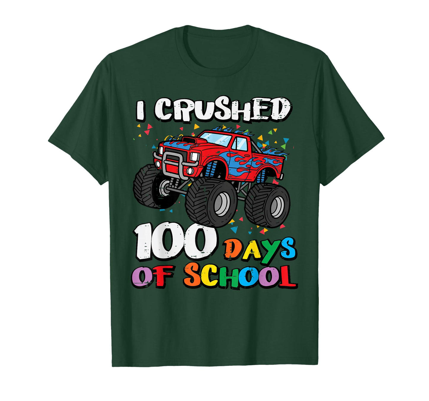 100 Days of School Monster Truck 100th Day Toddler Boys Kids T-Shirt