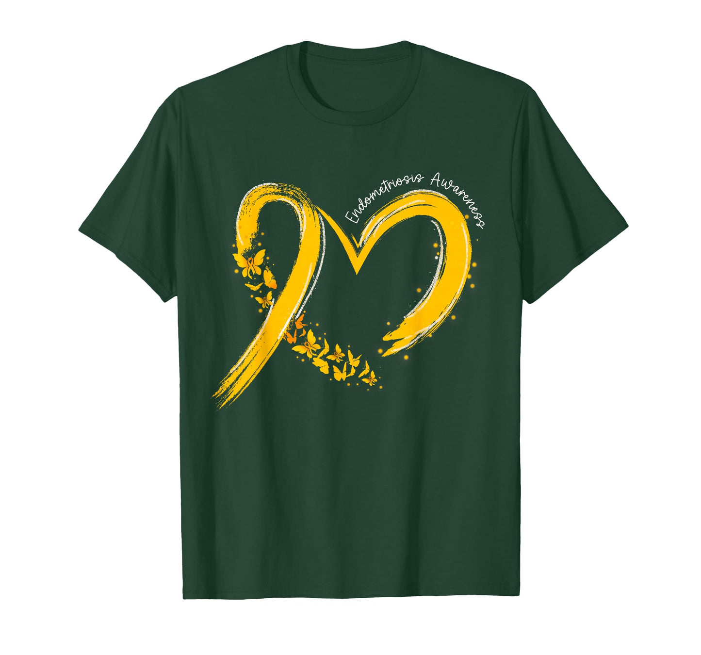 Endometriosis Awareness Heart Yellow Ribbon Endo Support T-Shirt