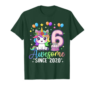 Unicorn 6th Birthday 6 Year Old Unicorn Party Birthday Girl T-Shirt