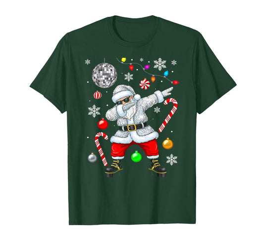 Dabbing Santa Christmas Disco Retro 70s 80s Vibes Hippie T-Shirt