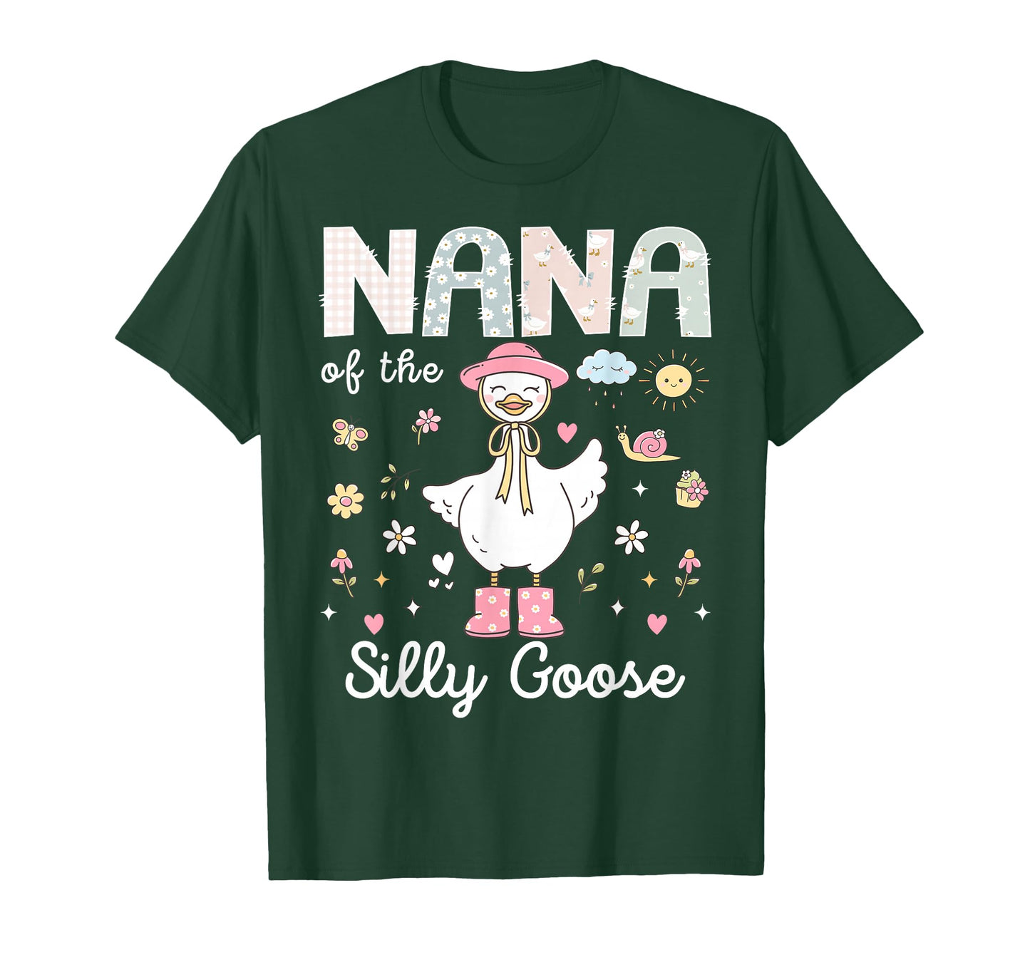 Nana of The Silly Goose 1st Birthday Girl Family Matching T-Shirt