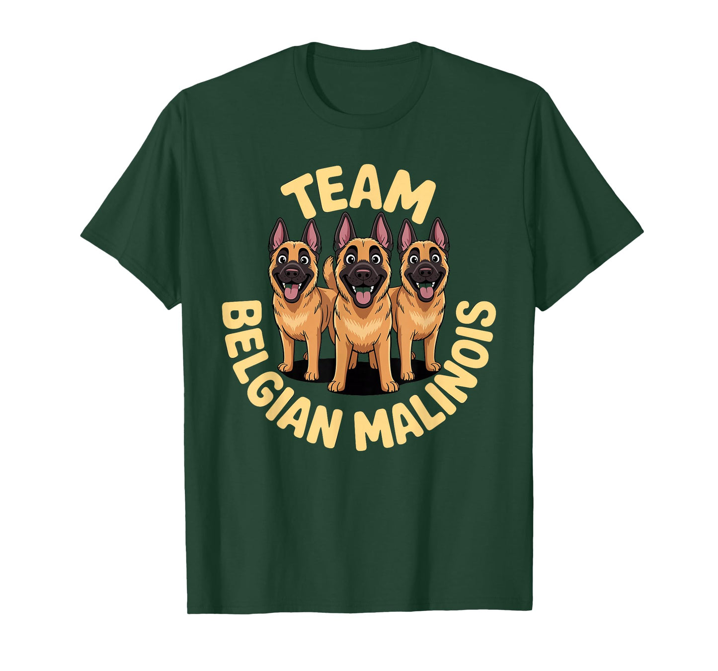 Cartoon Working Shepherd Pet Dog Breed Team Belgian Malinois T-Shirt