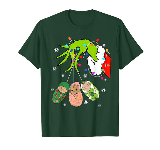 Labor and Delivery Nurse Merry Christmas Xmas Lights Holiday T-Shirt