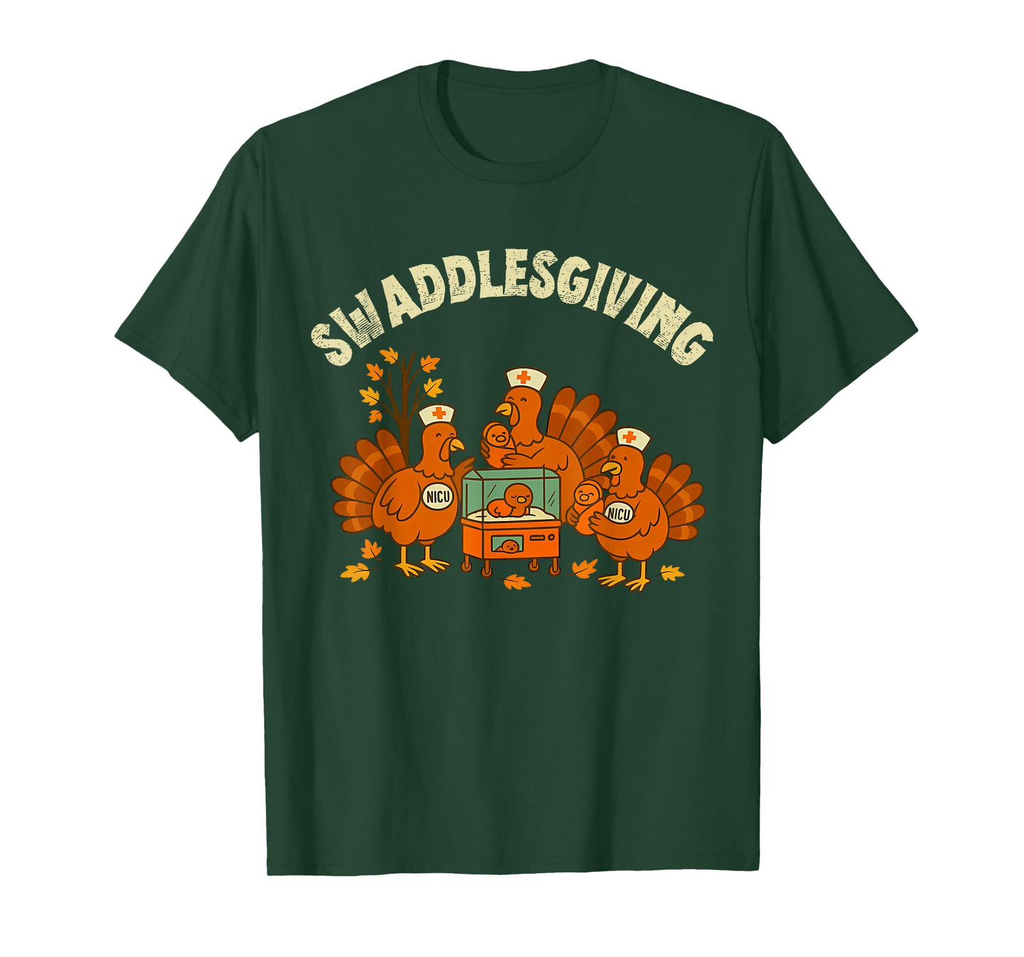 Funny Thanksgiving NICU Nurse Turkey Swaddlesgiving T-Shirt