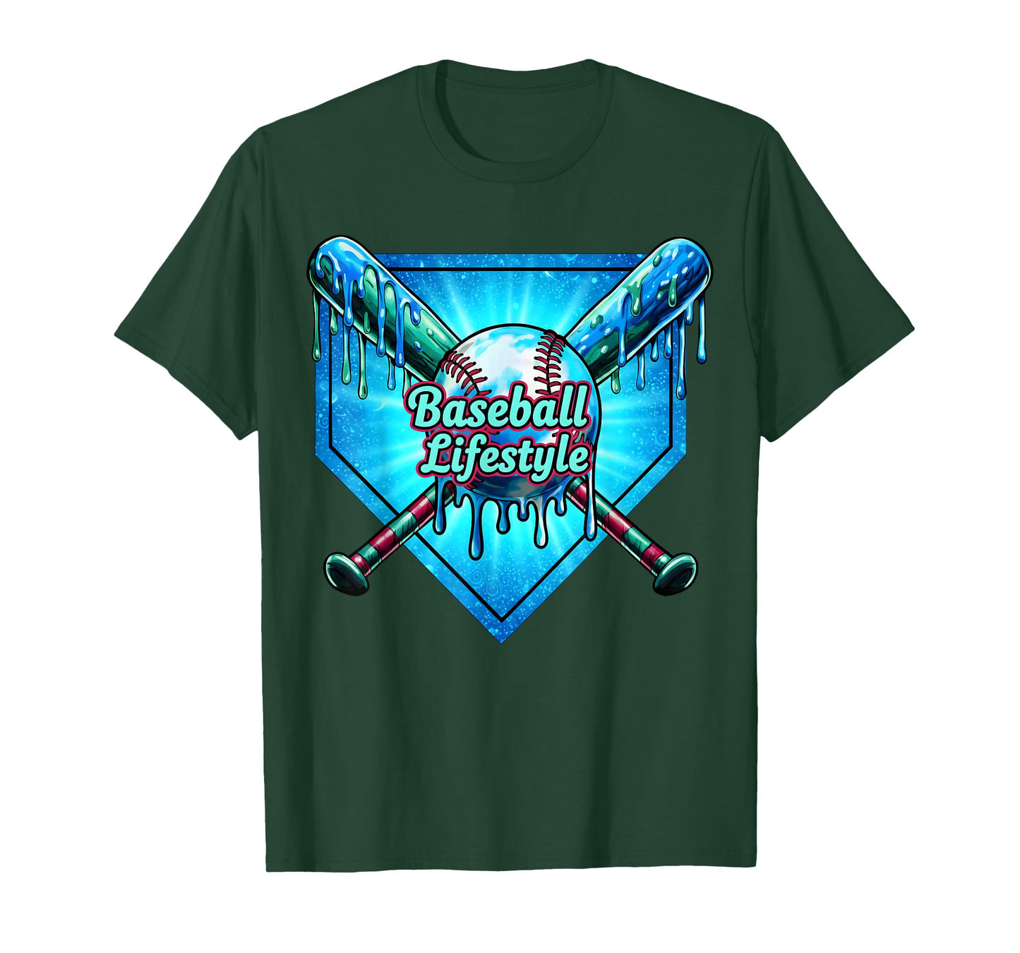 Baseball Lifestyle 101 Apparel Youth Baseball Drip Ice Cream T-Shirt