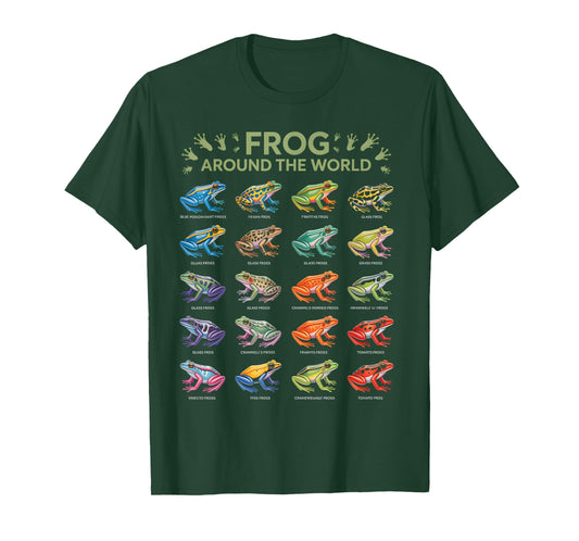 Frogs Around The World Educational Types of Frogs T-Shirt