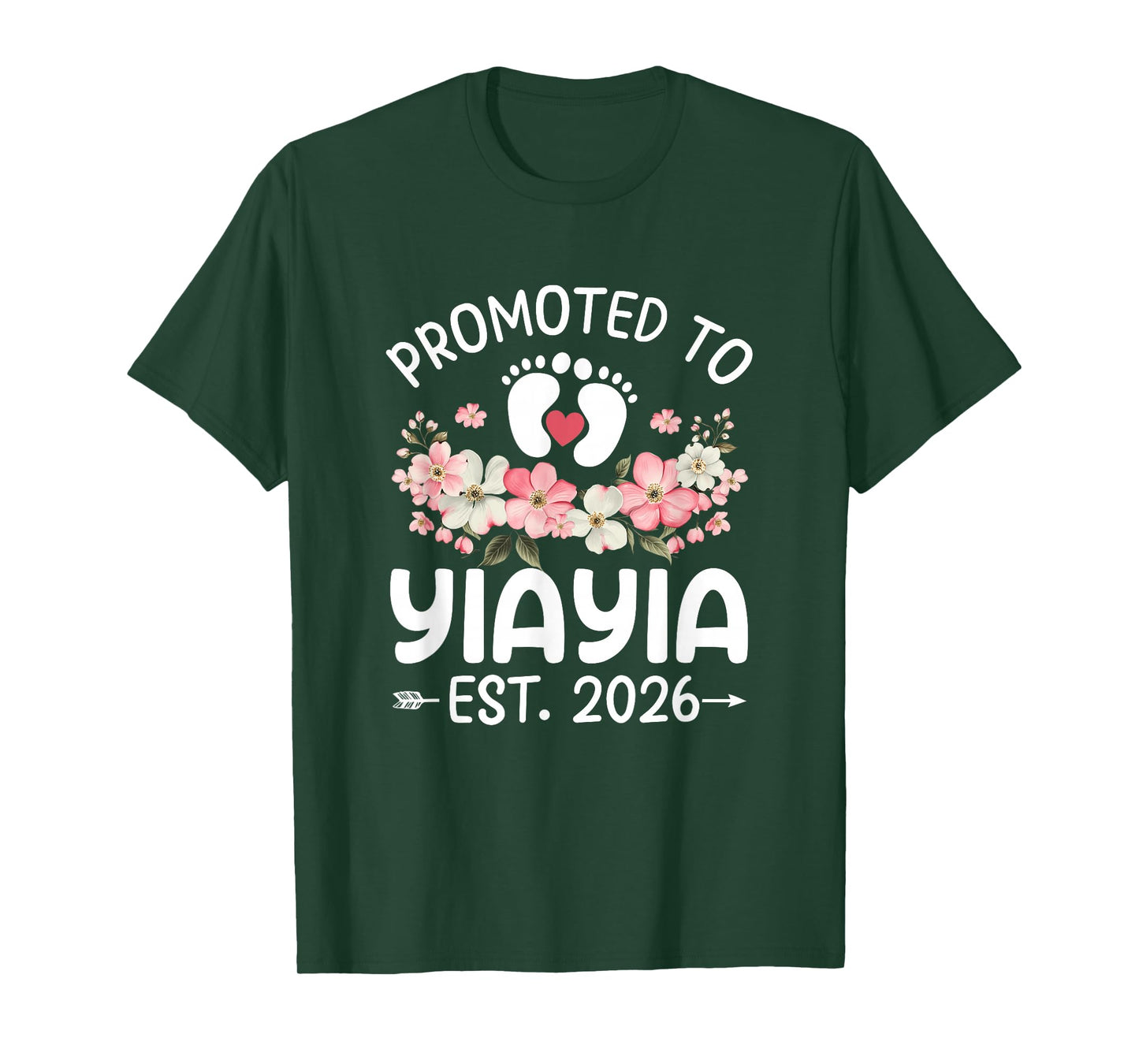 Promoted to Yiayia 2026 First Time Floral New Yiayia T-Shirt