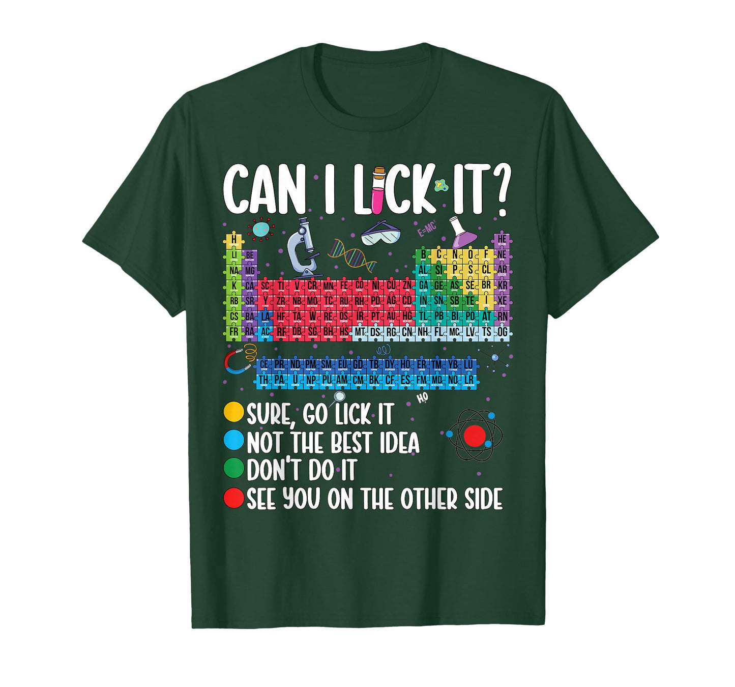Can I Lick It Periodic Table Funny Science Chemistry Teacher T-Shirt