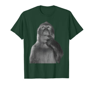 Funny Thinking Monkey Meme Curious Ape Brainrot T-Shirt
