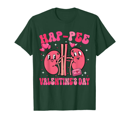 Retro Valentine Hap-Pee Kidney Urology Nurse Valentine's Day T-Shirt