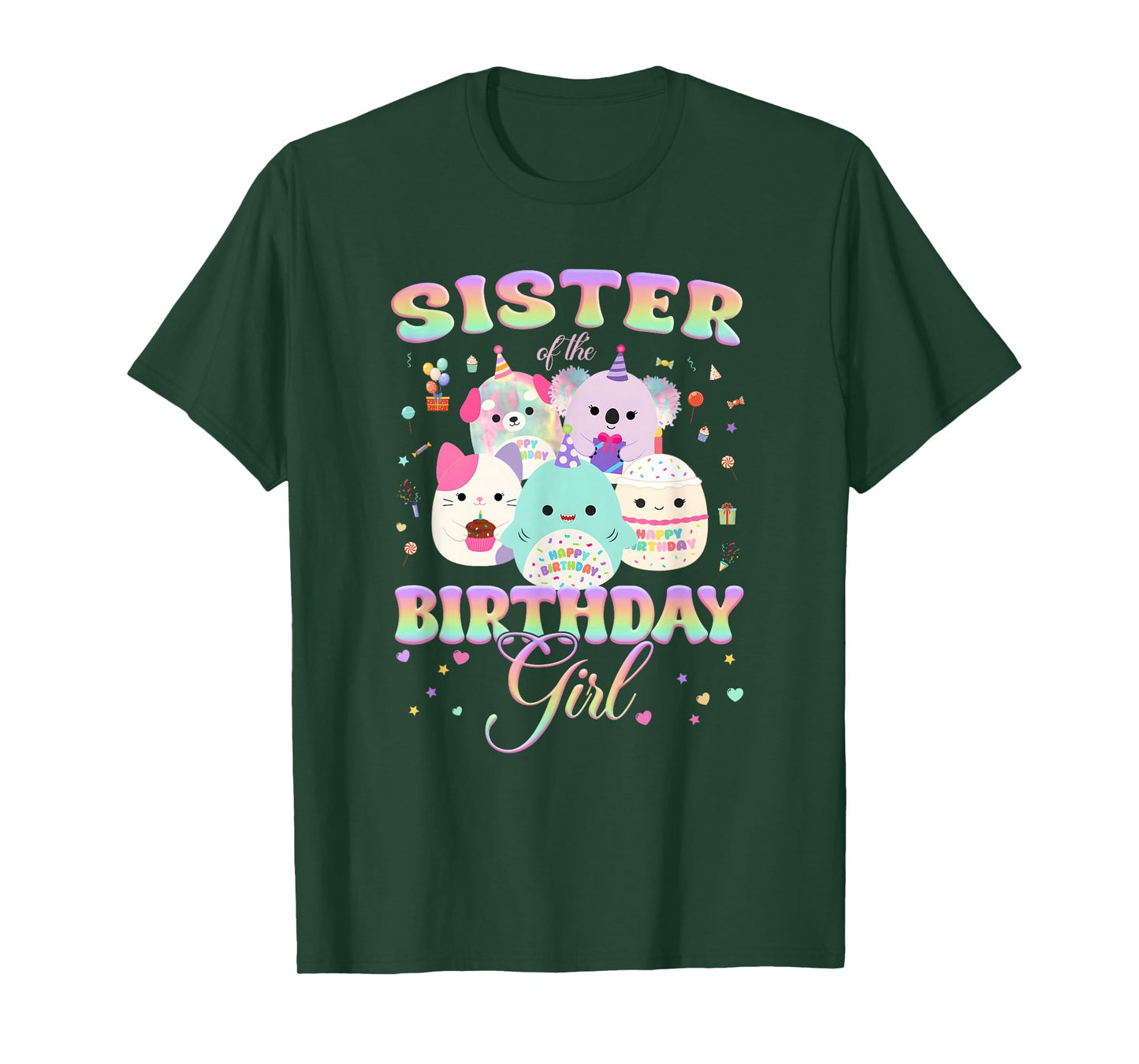 Birthday Family Squish Squad Sister of The Birthday Girl T-Shirt