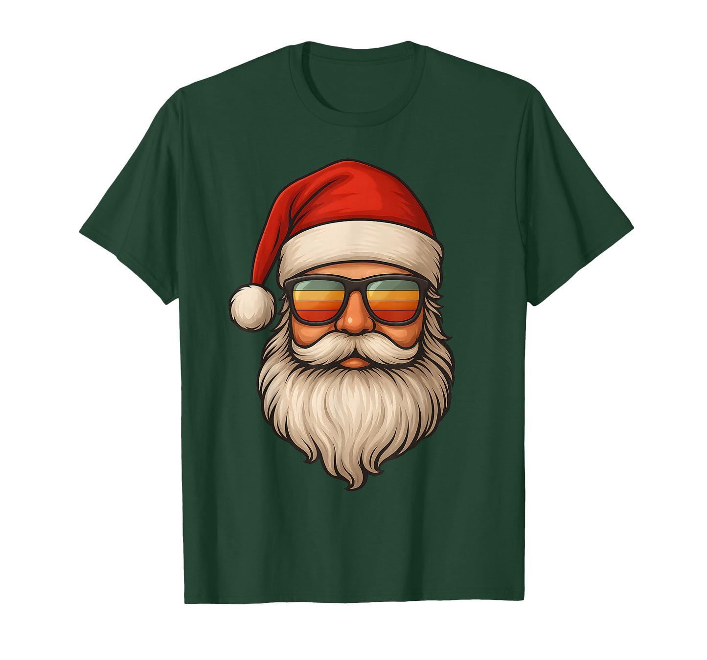Retro Santa with Sunglasses Funny Christmas for Men Boys Dad T-Shirt