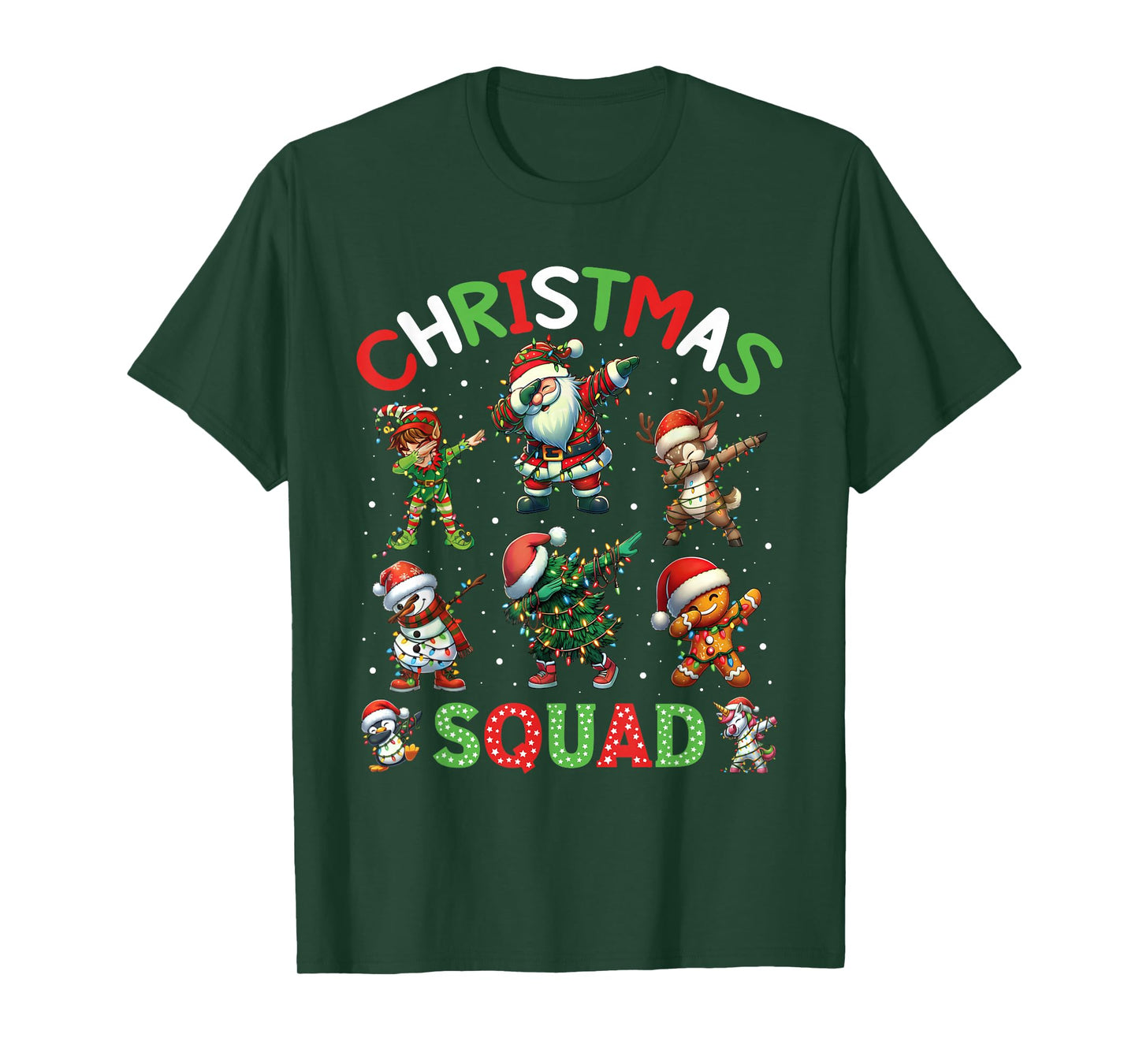 Christmas Squad Santa Dabbing Elf Family Matching Pajamas T-Shirt