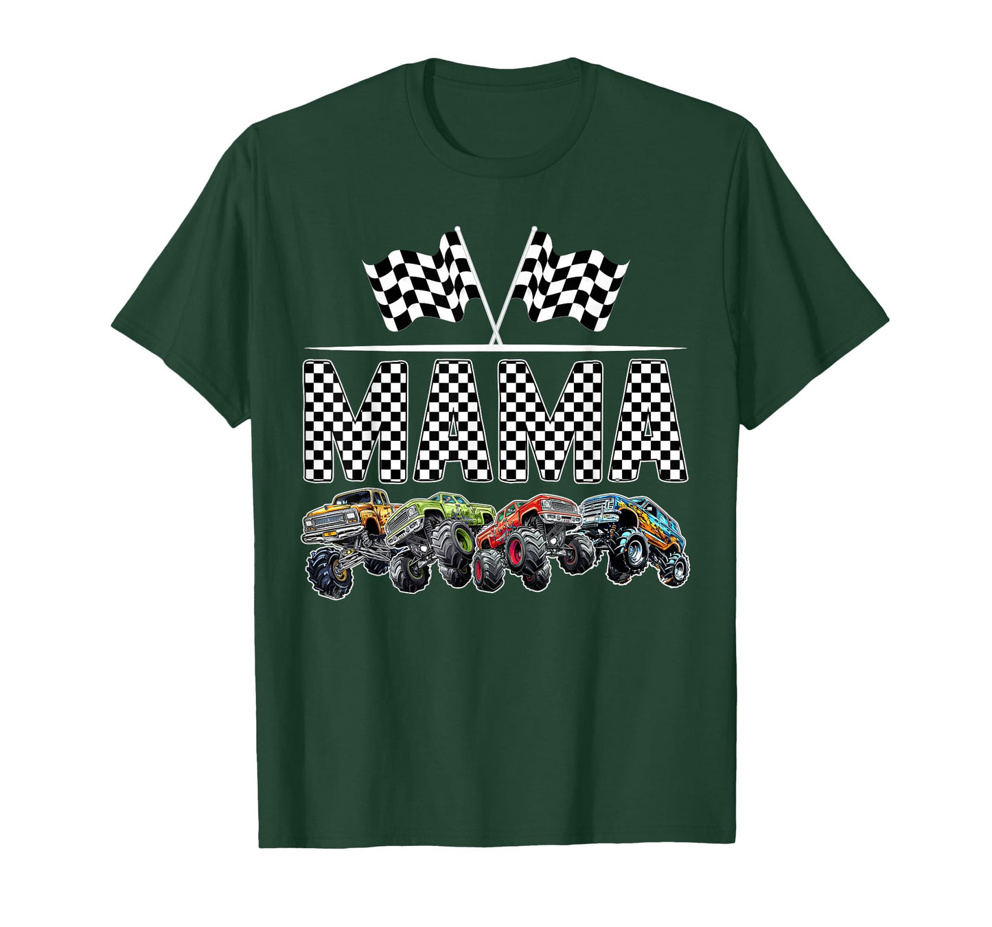 Mama Retro Monster Truck Family Birthday Matching T-Shirt