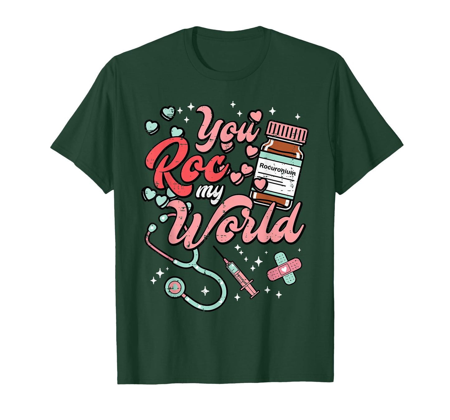 Valentines Day Nurse You ROC My World Scrub Top Women Men T-Shirt