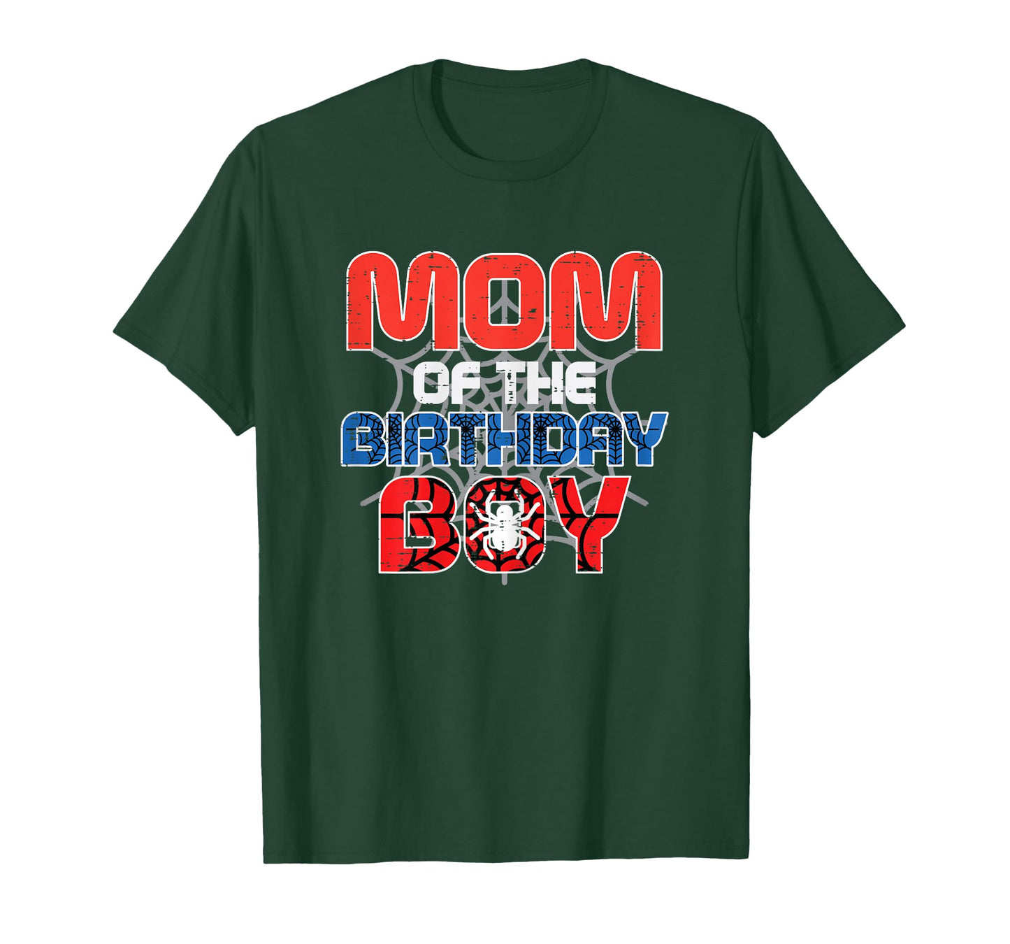 Mom of Birthday Boy Spider Bday Party Family Matching Women T-Shirt