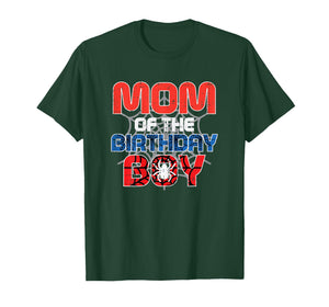 Mom of Birthday Boy Spider Bday Party Family Matching Women T-Shirt