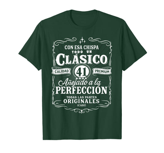 Vintage 41st Birthday Men Funny Cumpleaños 41 Spanish Gag T-Shirt