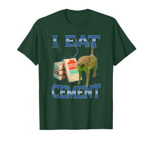I Eat Cement Bag Cursed Cat Meme Brainrot T-Shirt