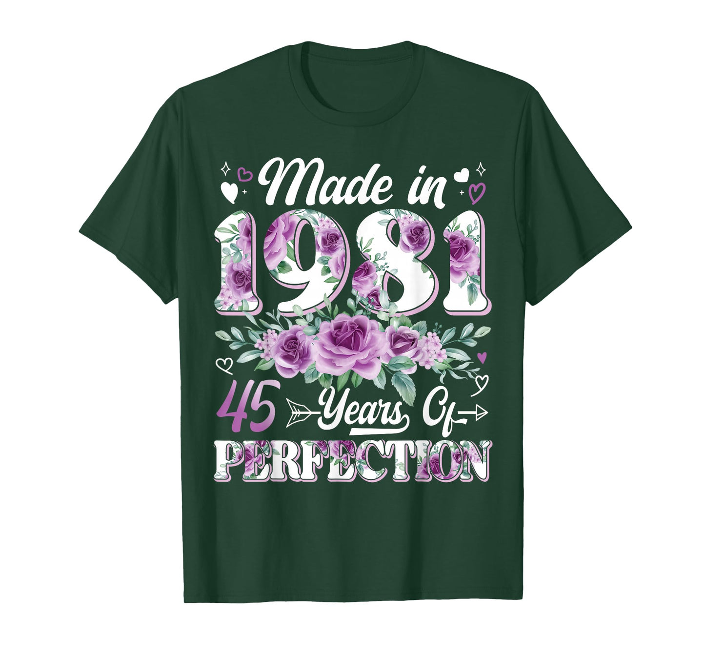 45 Year Old Made in 1981 Floral 45th Birthday Women T-Shirt