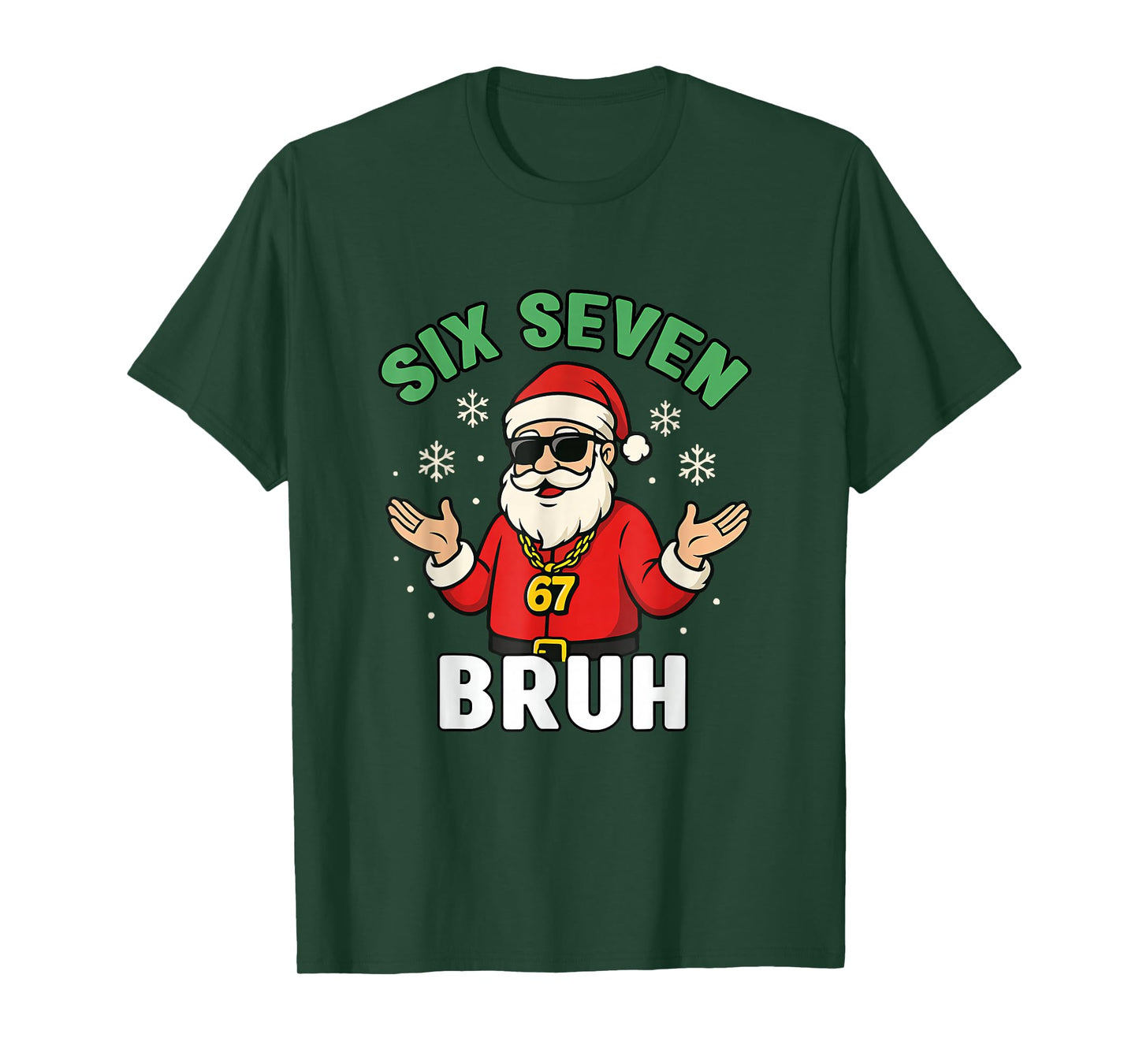 Bruh 67 Christmas Santa Six Seven 6 7 Boys Christmas Pajamas T-Shirt