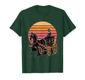 Victorian Lady Horse Carriage Retro Sunset T-Shirt