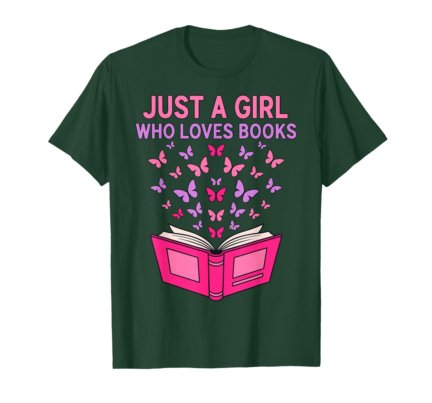 Just A Girl Who Loves Books Butterflies Reading T-Shirt