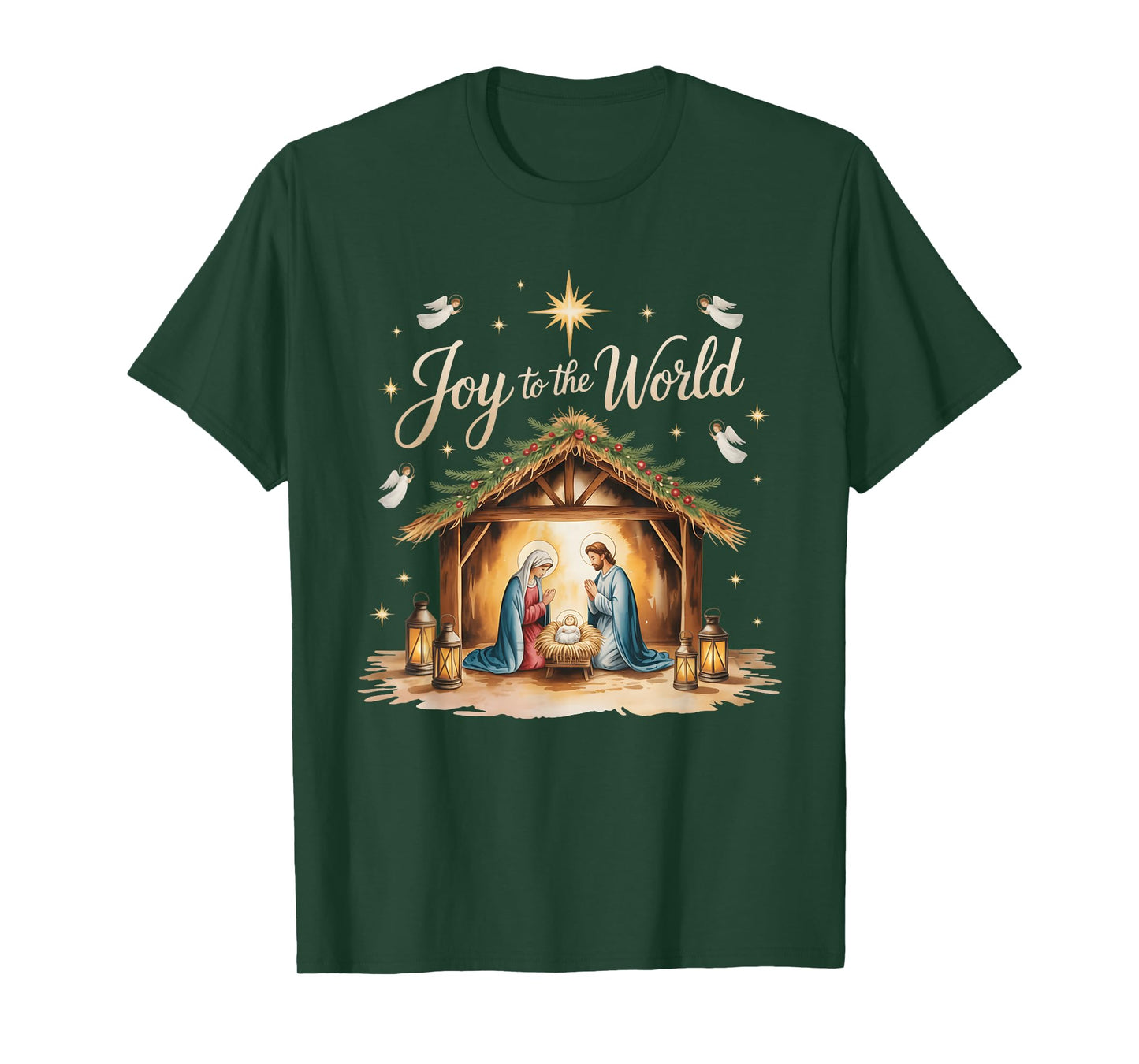 Christmas Nativity Christian Birth of Jesus Joy to The World T-Shirt