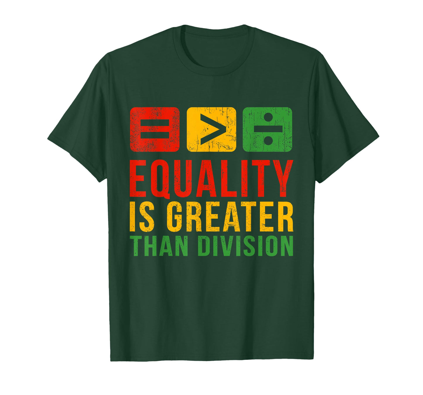 Black History Equality Greater Than Division Women Men Kids T-Shirt
