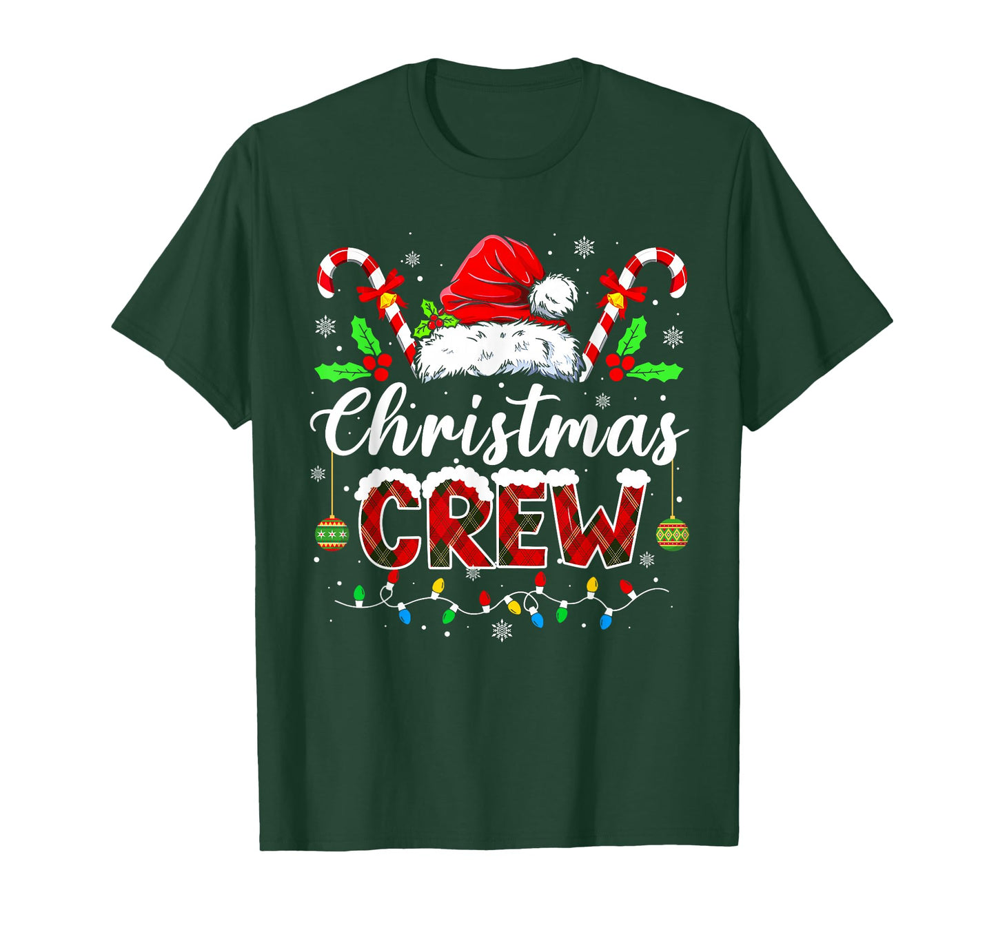 Christmas Crew Xmas Lights Family Matching Pajamas Holiday T-Shirt