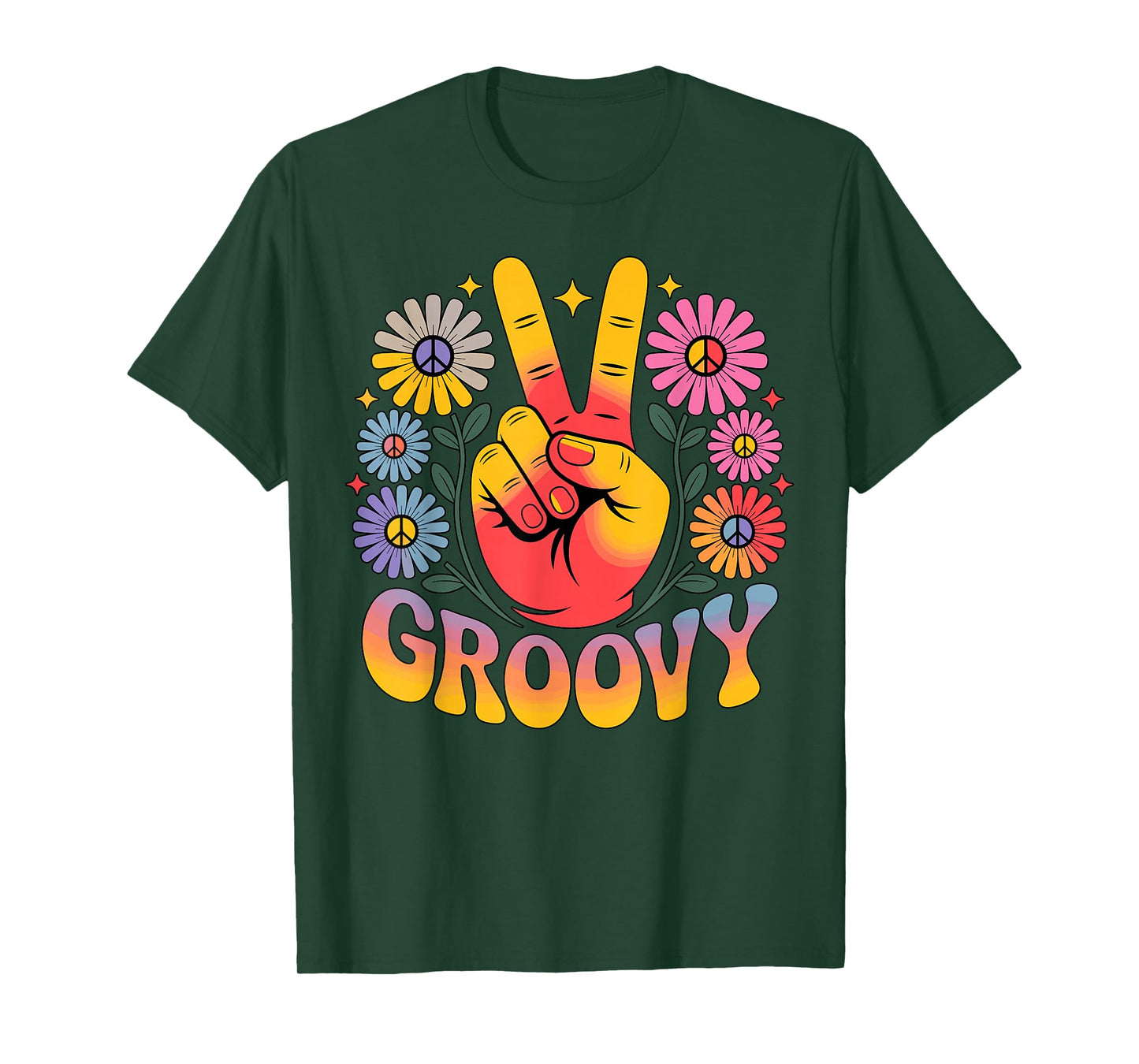 Groovy Peace Sign Hippie 80s 90s T-Shirt