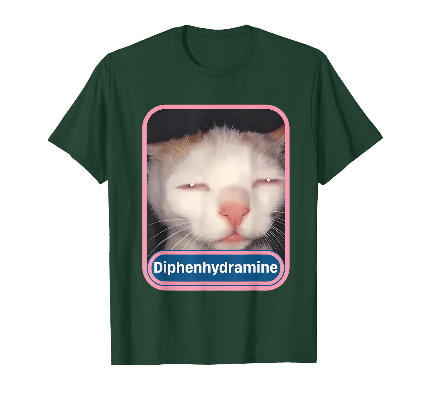 Diphenhydramine Silly Cat Y2K Funny Cat Meme Gen Z T-Shirt