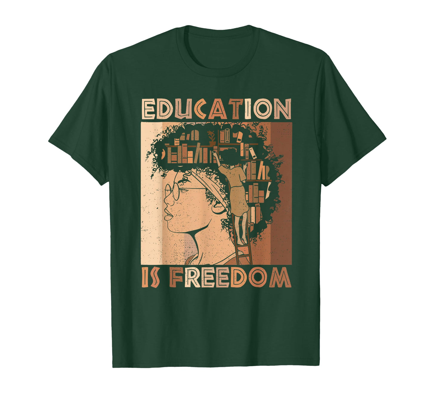 Education is Freedom Black Teacher Books Black History Month T-Shirt