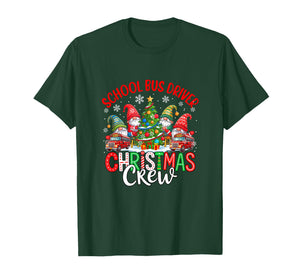 School Bus Driver Christmas Crew Group Gnomes Xmas Tree T-Shirt