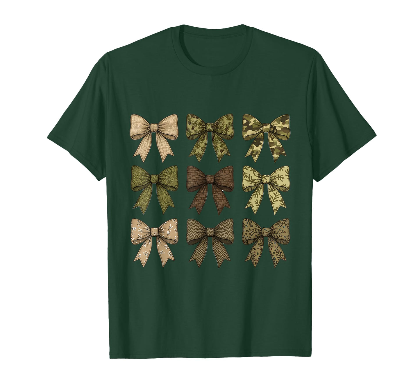 Camouflage Camo Bow Girls Camo Coquette Bow Hunting Women T-Shirt